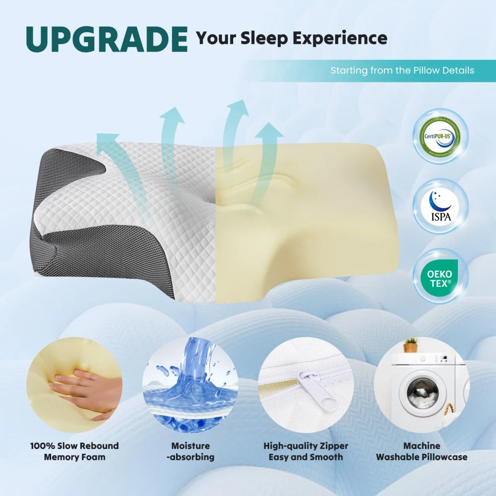 Ergonomic Memory Foam Cervical Pillow